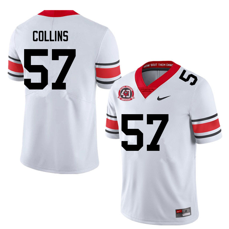 Men #57 Luke Collins Georgia Bulldogs College Football Jerseys Sale-40th Anniversary